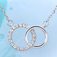 Stunning Perfect Pair interlocking rings necklace with heartfelt message card