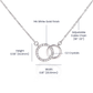 Stunning Perfect Pair interlocking rings necklace with heartfelt message card