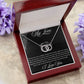 Stunning Perfect Pair interlocking rings necklace with heartfelt message card
