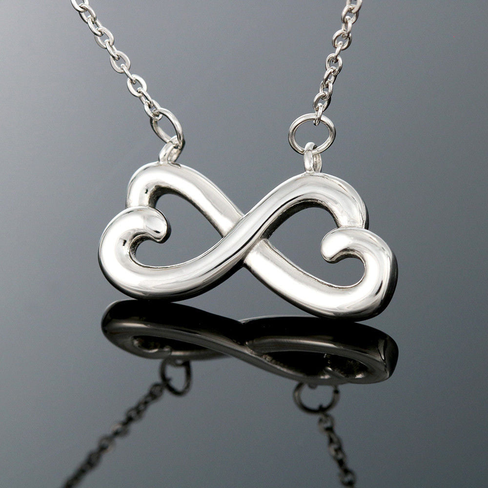 I Choose You Forever, Endless Love Double Heart Necklace For Her