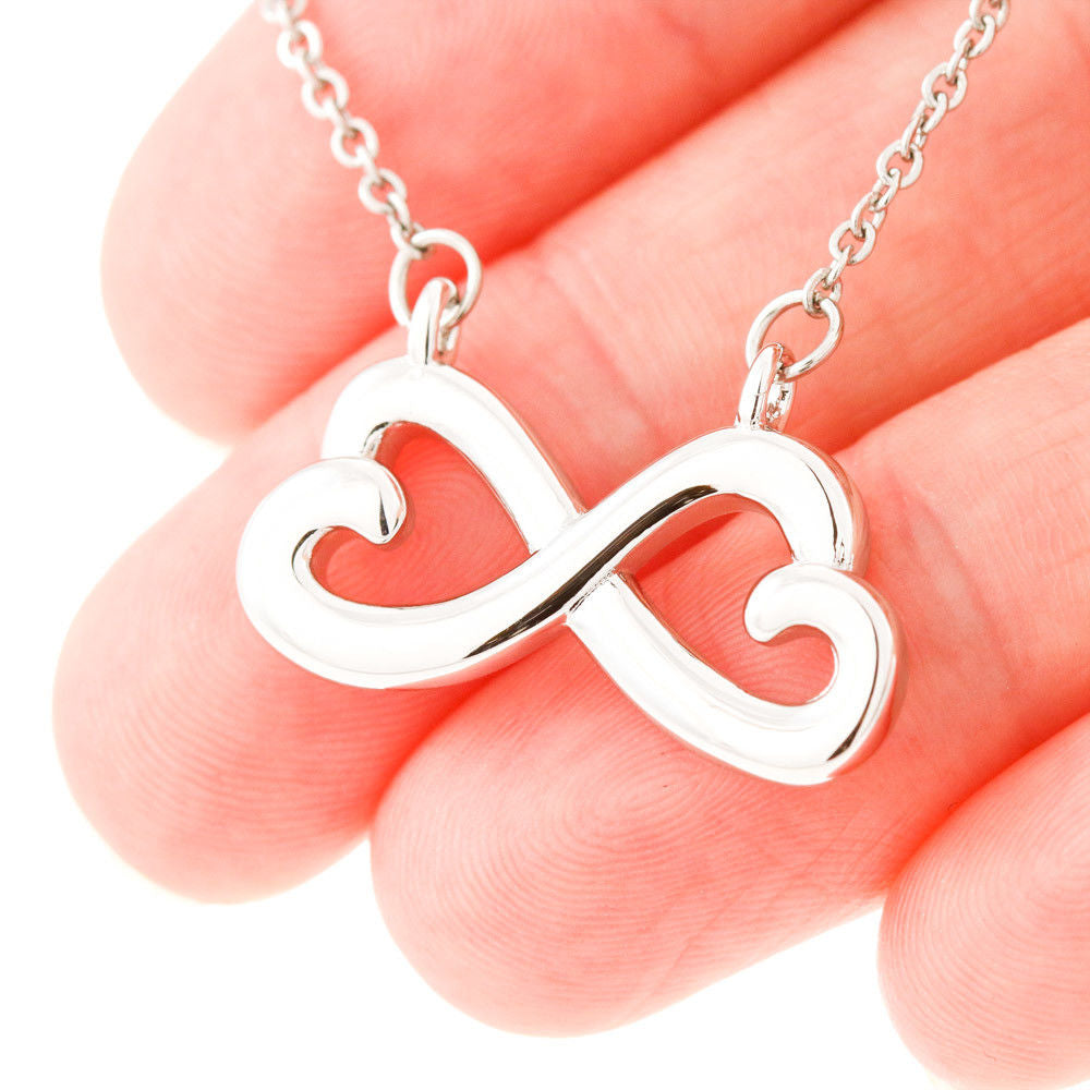 I Choose You Forever, Endless Love Double Heart Necklace For Her