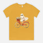 Cute Ghost Fall Tshirt/ Ghost on Bicycle/Soft Comfort Colors Tee/ Many Colors / Bella Canvas