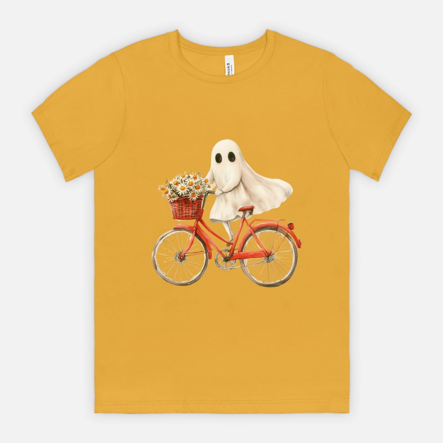 Cute Ghost Fall Tshirt/ Ghost on Bicycle/Soft Comfort Colors Tee/ Many Colors / Bella Canvas