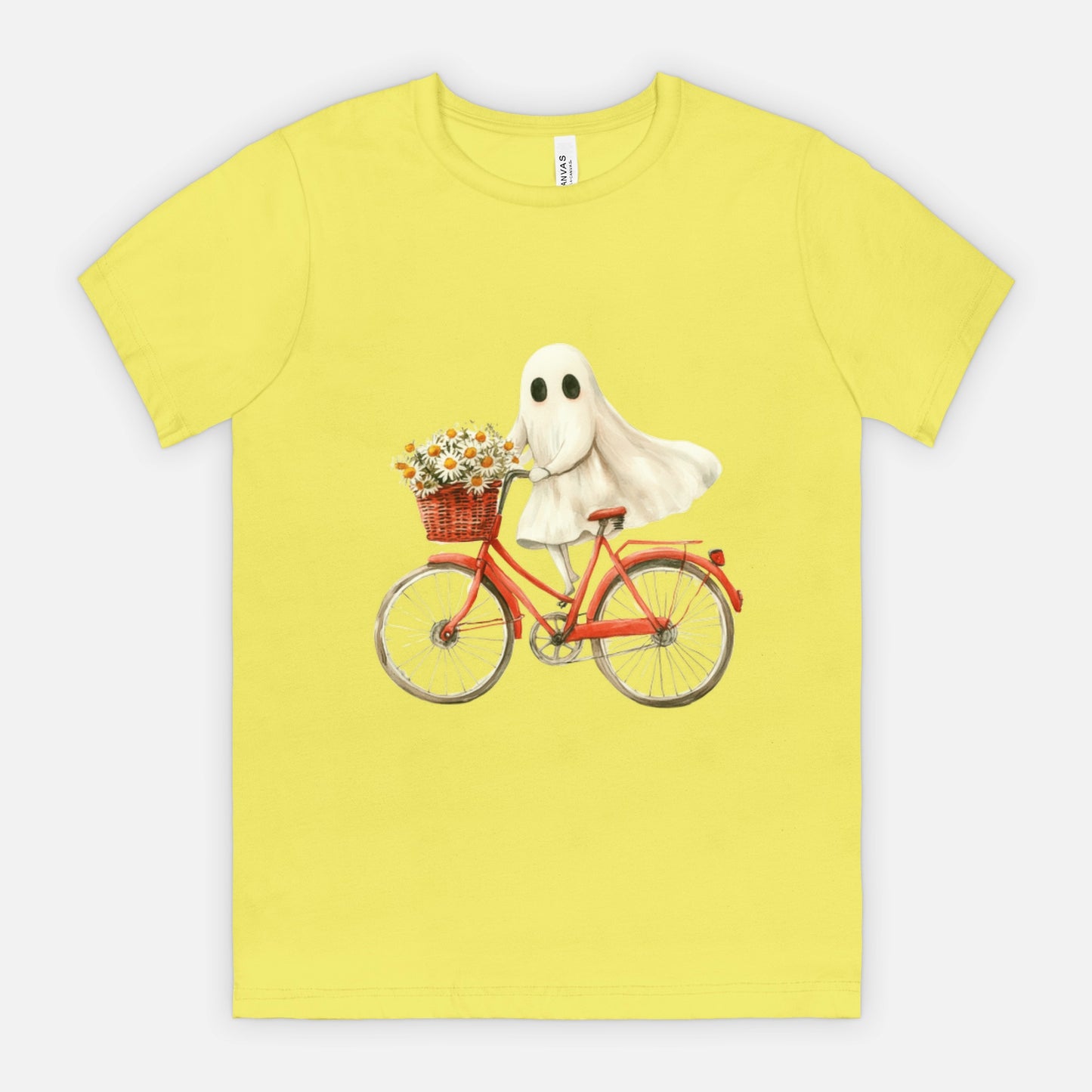 Cute Ghost Fall Tshirt/ Ghost on Bicycle/Soft Comfort Colors Tee/ Many Colors / Bella Canvas