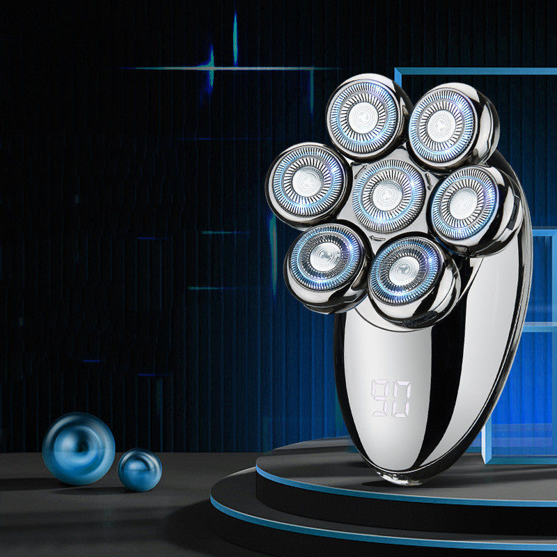 7 HEAD ROTARY ELECTRIC SHAVER WITH DIGITAL DISPLAY