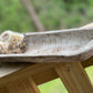 FARMHOUSE DOUGH BOWL WITH TREATED SPANISH MOSS & WOODEN FLOWERS  , ANTIQUE WHITE
