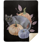 BLACK CAT & PUMPKINS PREMIUM MINK SHERPA 50X60 BLANKET