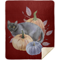 BLACK CAT & PUMPKINS PREMIUM MINK SHERPA 50X60 BLANKET
