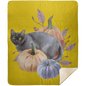 BLACK CAT & PUMPKINS PREMIUM MINK SHERPA 50X60 BLANKET