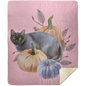 BLACK CAT & PUMPKINS PREMIUM MINK SHERPA 50X60 BLANKET