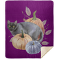 BLACK CAT & PUMPKINS PREMIUM MINK SHERPA 50X60 BLANKET