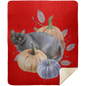 BLACK CAT & PUMPKINS PREMIUM MINK SHERPA 50X60 BLANKET