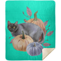 BLACK CAT & PUMPKINS PREMIUM MINK SHERPA 50X60 BLANKET