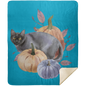 BLACK CAT & PUMPKINS PREMIUM MINK SHERPA 50X60 BLANKET