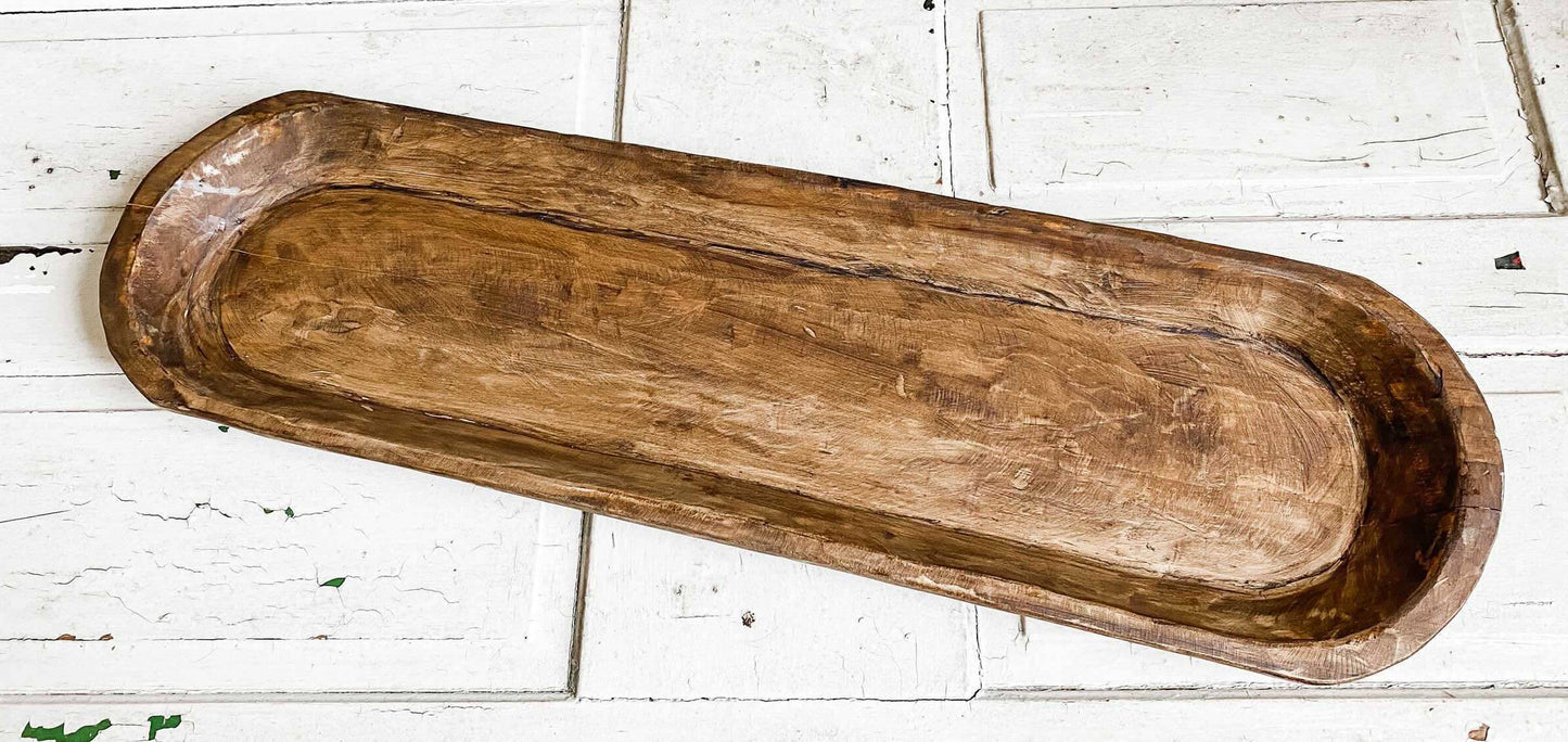 OVER SIZED LONG DOUGH BOWL, CENTERPIECE