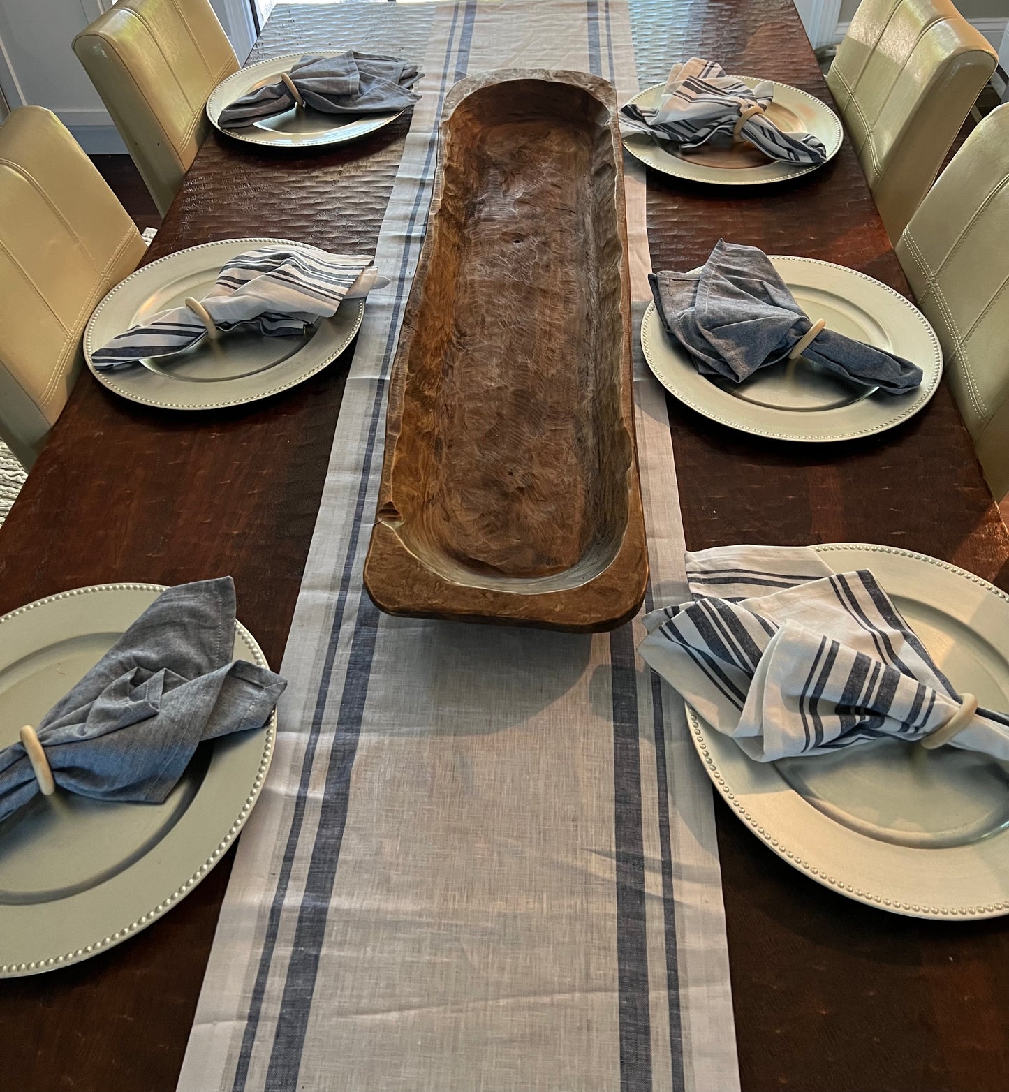 OVER SIZED LONG DOUGH BOWL, CENTERPIECE