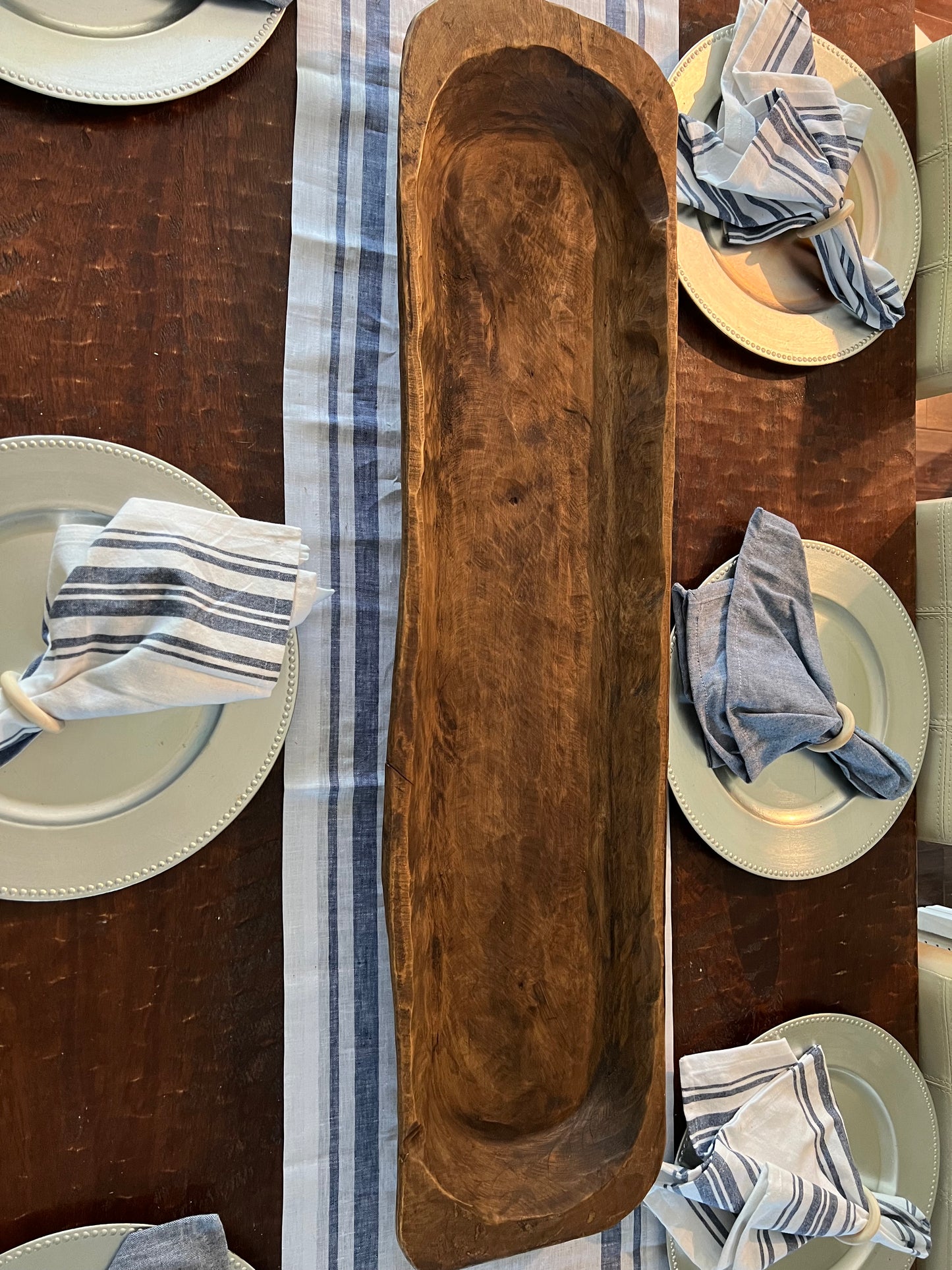 OVER SIZED LONG DOUGH BOWL, CENTERPIECE