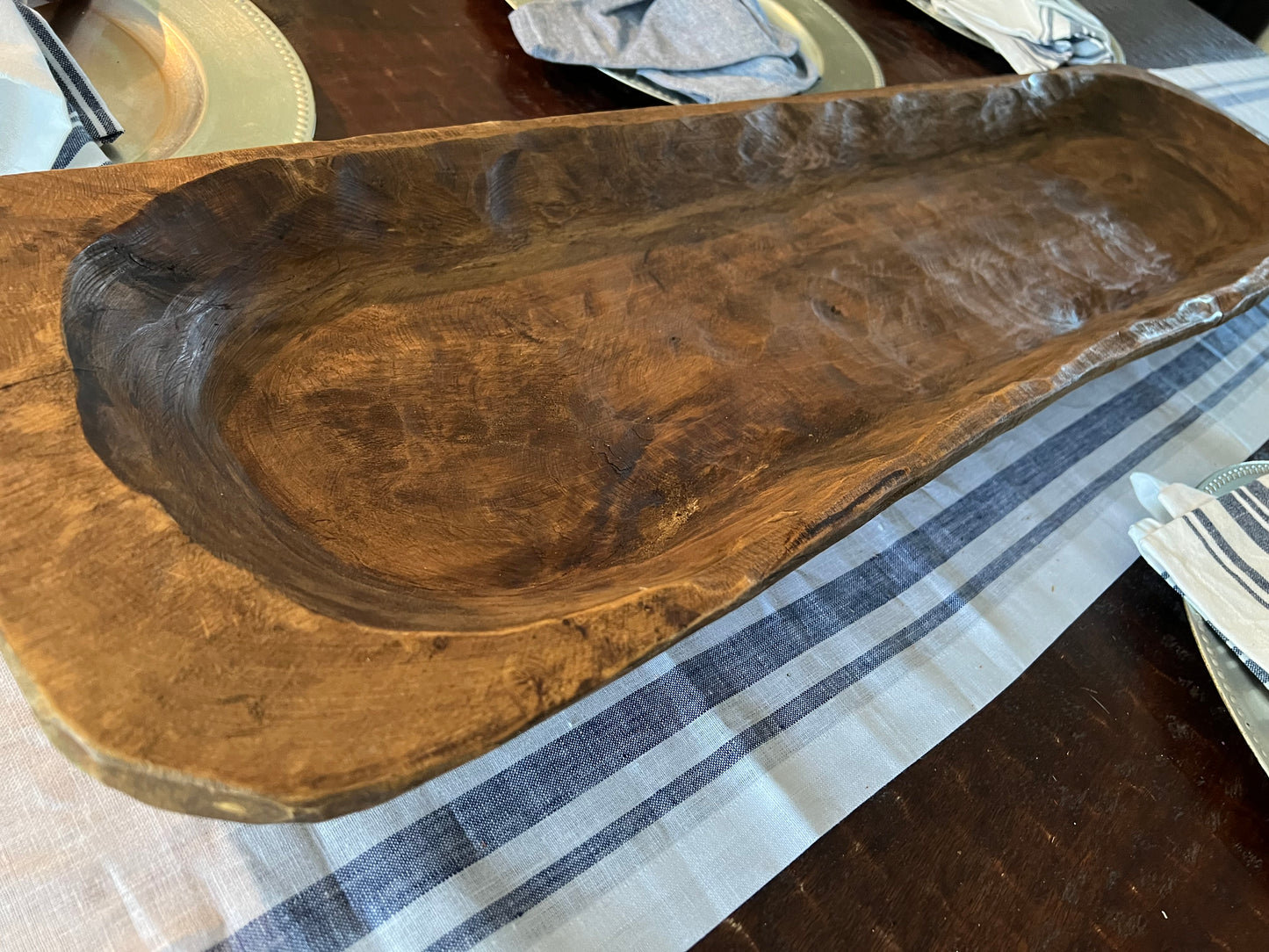 OVER SIZED LONG DOUGH BOWL, CENTERPIECE