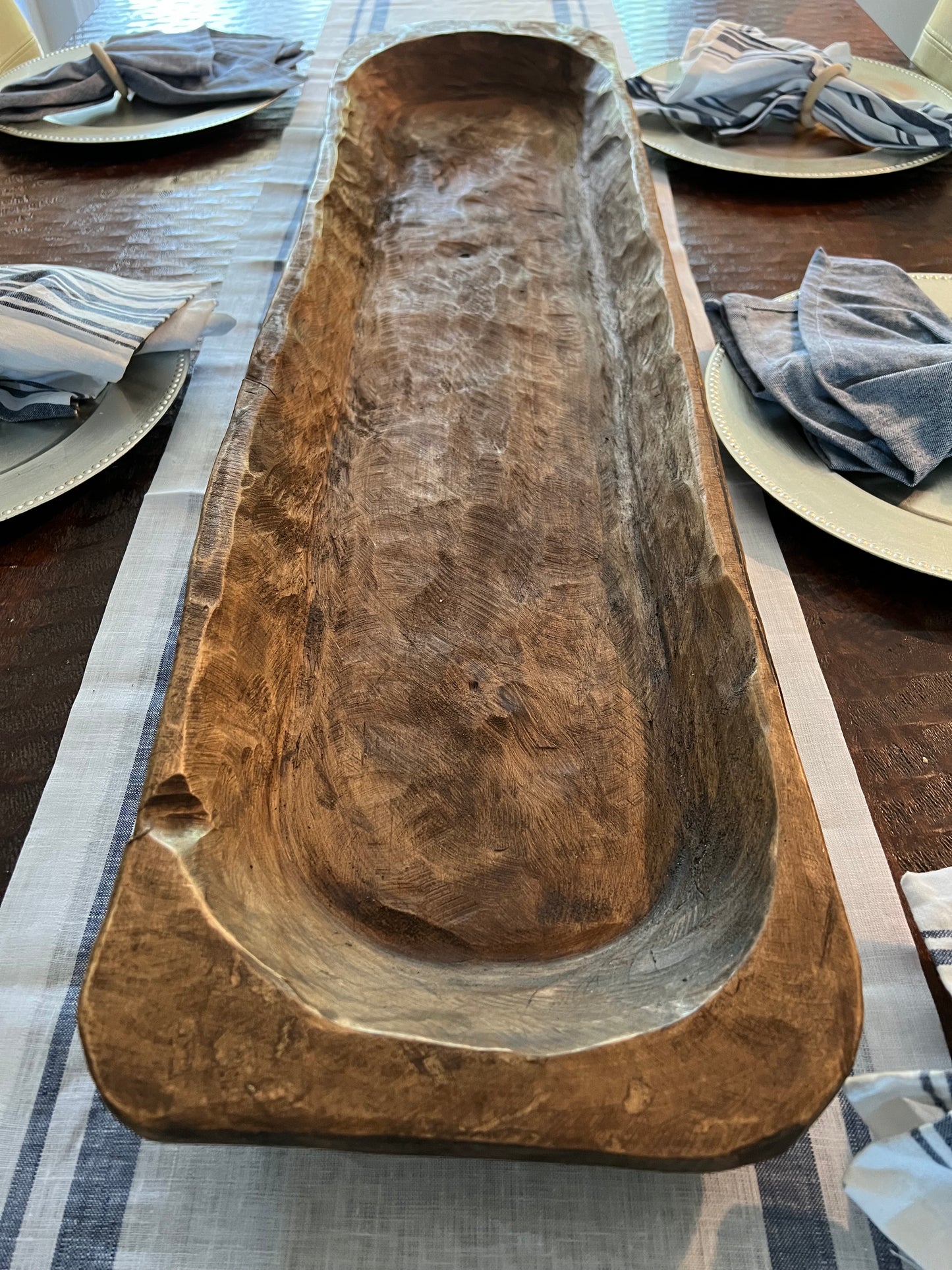 OVER SIZED LONG DOUGH BOWL, CENTERPIECE