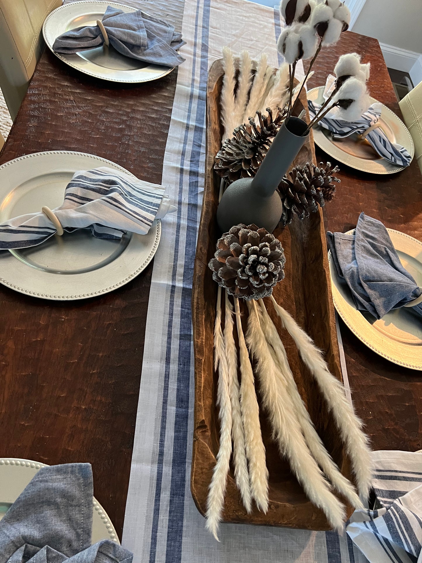 OVER SIZED LONG DOUGH BOWL, CENTERPIECE