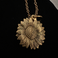 18K GOLD PLATED & SILVER PLATED SUNFLOWER SURPRISE NECKLACES WITH A FUN MOTIVATIONAL MESSAGE INSIDE