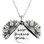 18K GOLD PLATED & SILVER PLATED SUNFLOWER SURPRISE NECKLACES WITH A FUN MOTIVATIONAL MESSAGE INSIDE