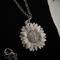 18K GOLD PLATED & SILVER PLATED SUNFLOWER SURPRISE NECKLACES WITH A FUN MOTIVATIONAL MESSAGE INSIDE